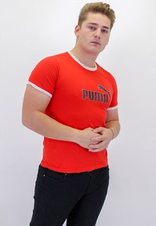 VINTAGE PUMA T-SHIRT IN RED