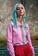 y2k Vintage Burberry pink cotton jumper 
