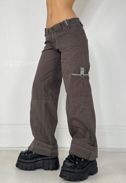 Vintage Y2k Cargo Pants Trousers Low Rise Wide Leg 90s