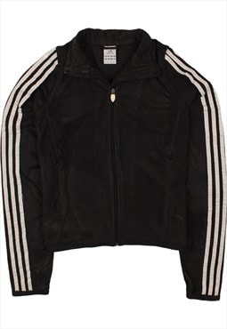 Vintage 90's Adidas Fleece Jumper Full Zip Up Warm Black