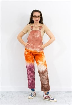 One of a kind Tie dye overalls reworked dungarees upcycled