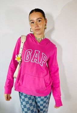 Vintage Y2K GAP Embroidered Pink Hoodie