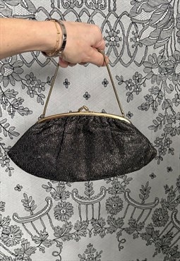 50's/60's Gold Black Lurex Vintage Ladies Evening Bag