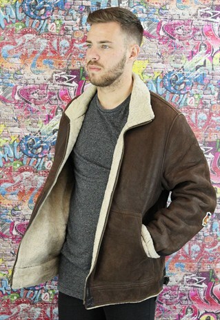 VINTAGE AVIATOR/FLYING JACKET. SHEARLING SHEEP SKIN. UNISEX.