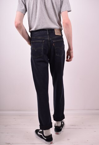 LEVI'S 412 MENS VINTAGE JEANS W30 L32 BLACK 90S