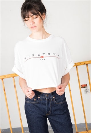 VINTAGE 80'S NIKE CROP TOP /AVELINASREWORKS/ S0991