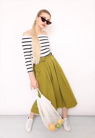 VINTAGE 90S GREEN MIDI SKIRT