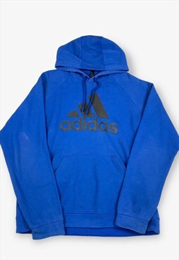 Vintage adidas logo print hoodie royal blue large BV17884