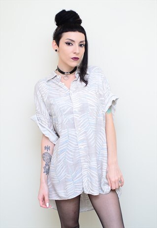 VINTAGE 90'S INDIE GRUNGE PATTERNED OVERSIZED SHIRT