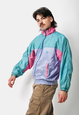 PUMA 1990s era jacket men colourful Vintage multi colour