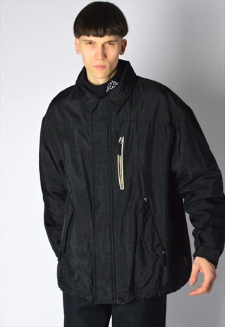 Y2K BLACK ARMANI SHELL JACKET