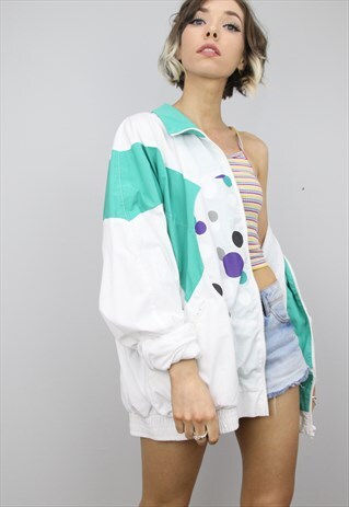VINTAGE 80S 90S OVERSIZED FESTIVAL SHELL JACKET