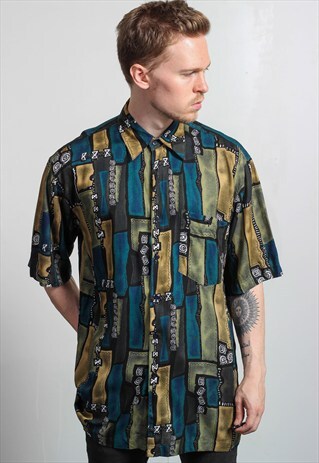 VINTAGE LONGLINE ABSTRACT SHIRT