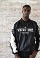 VINTAGE ADIDAS WHITE SOX BASEBALL JACKET IN BLACK AND WHITE