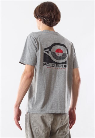 VINTAGE POLO SPORT RALPH LAUREN TENNIS 90S GREY TEE