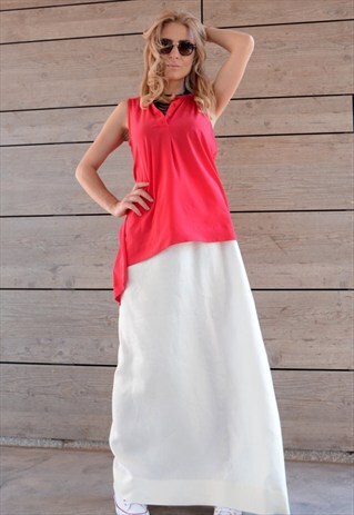 OVERSIZED ASYMETRIC DRAPPED TANK TOP/ PLUS SIZE SUMMER TUNIC