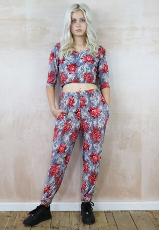 TRACK SUIT CO-ORDINATES IN ROSE PRINT