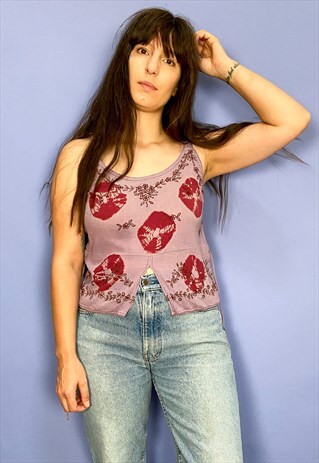 VINTAGE 90'S TIE DYE HIPPIE STRAPPY TOP - S/M