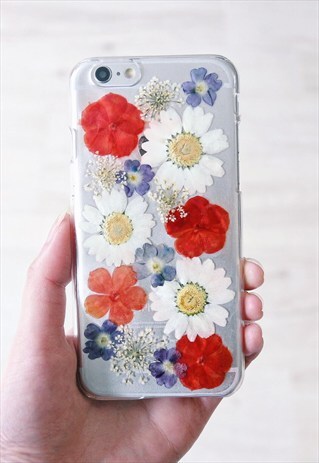 HANDMADE REAL PRESSED FLOWERS PHONE CASE