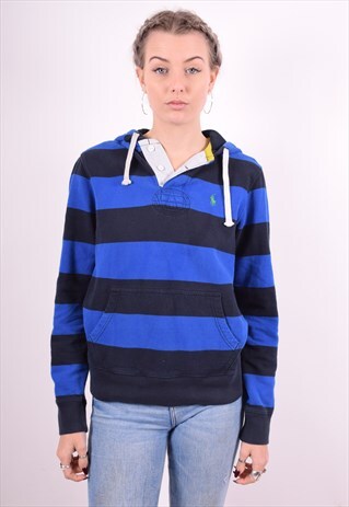 POLO RALPH LAUREN WOMENS VINTAGE HOODIE JUMPER SMALL 90'S