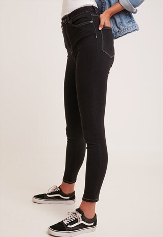 SUBDUED CONTRAST STITCHING SKINNY JEANS