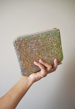 Rainbow Glitter Makeup Bag