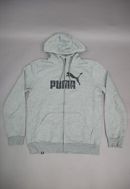 Vintage Puma Full Zip Hoodie in Grey with Logo