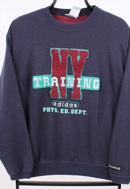 vintage mens adidas ny training navy sweatshirt