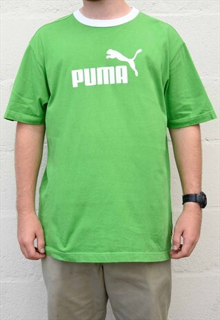 VINTAGE PUMA CLASSIC LOGO GREEN T-SHIRT