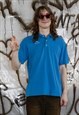 Vintage 90's classic logo polo shirt in cerulean blue