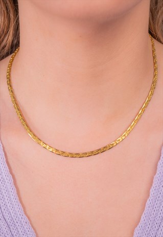 VINTAGE TEXTURED GOLD TONE CHAIN