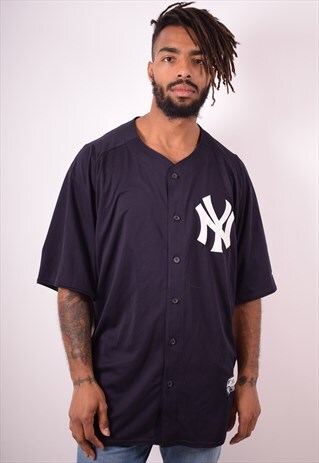 MAJESTIC MENS VINTAGE NY YANKEES JERSEY TOP XXL NAVY 90S