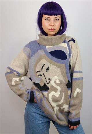 POOOLS VINTAGE 90'S HIGH ROLL NECK JUMPER / TURTLENECK
