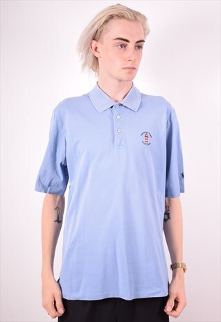 POLO RALPH LAUREN MENS VINTAGE POLO SHIRT LARGE BLUE 90S