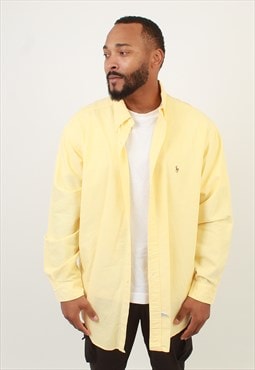 Men's Vintage Polo Ralph Lauren yellow Yarmouth cotton shirt