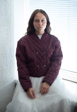 VINTAGE 80'S BURGUNDY RED CROPPED JACKET