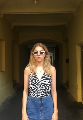 VINTAGE 90' AMAZING ZEBRA PATTERNED SWIMSUIT