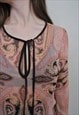 Y2K PAISLEY BLOUSE, 00S TIE COLLAR SHIRT, VINTAGE 