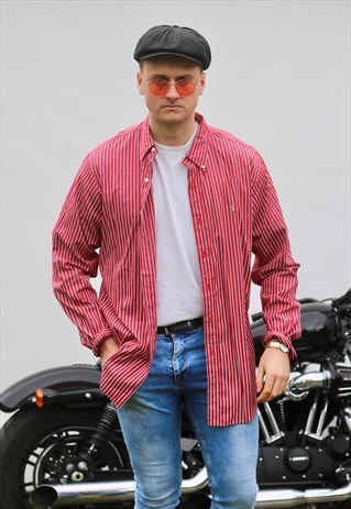 RALPH LAUREN USA CRIMSON RED SHADOW STRIPED SHIRT
