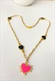 RE-WORKED VINTAGE MIXED HEARTS NECKLACE