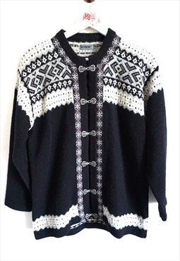 Vintage Norwegian Sweater Jumper Cardigan Wool Pullover