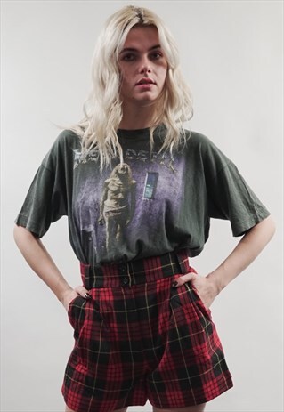 VINTAGE 80'S RED TARTAN SHORTS