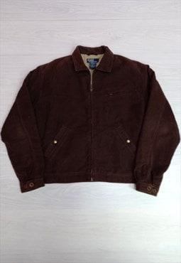 90's Vintage Jacket Brown Zip-Up