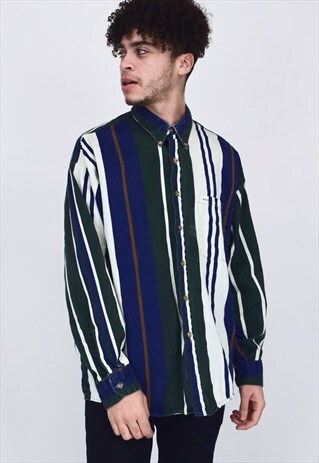VINTAGE 90'S MULTICOLOURED STRIPE LONG SLEEVE SHIRT