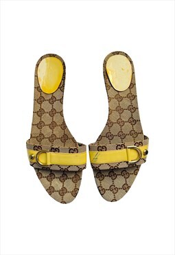 Gucci Flats Slides 39 / 6 Flip Flop Sandals GG Logo Monogram