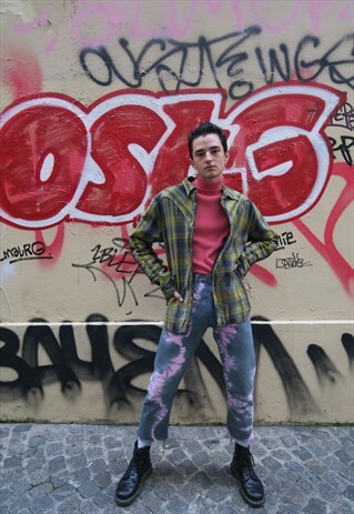 CROPPED LEVI'S 501'S PINK & GREY TIE-DYE