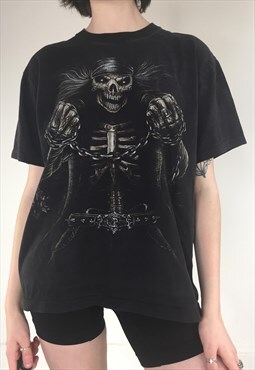 Vintage Y2k Rock Eagle Grunge Printed Shirt 90s Goth