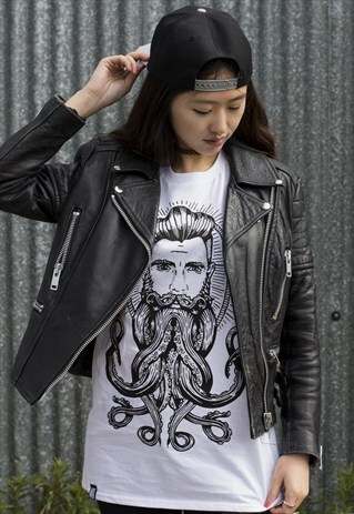 ART DISCO 'NEPTUNE' T-SHIRT IN WHITE