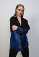 TRANSPARENT BLAZER SEE-THROUGH JACKET GOING OUT COAT IN BLUE