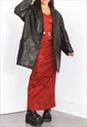 VINTAGE 90S TEXTURED OVERSIZE REAL LEATHER JACKET